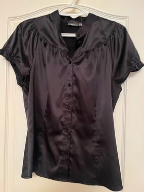 Mexx Black Satin like Button-Up Blouse